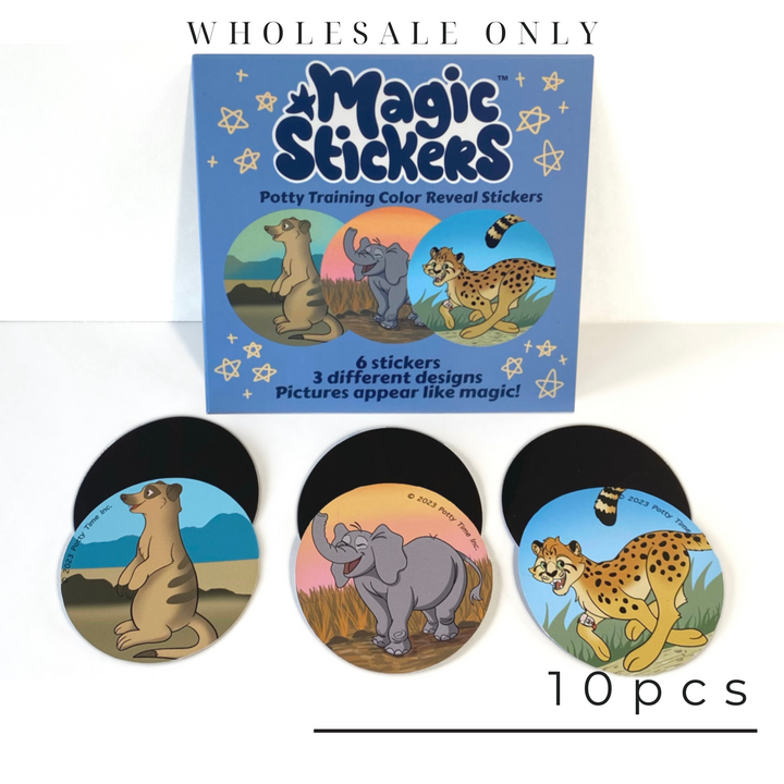 10 Potty Training Magic Color Reveal Stickers - Wholesale