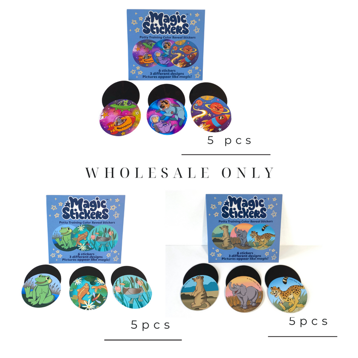 10 Potty Training Magic Color Reveal Stickers - Wholesale