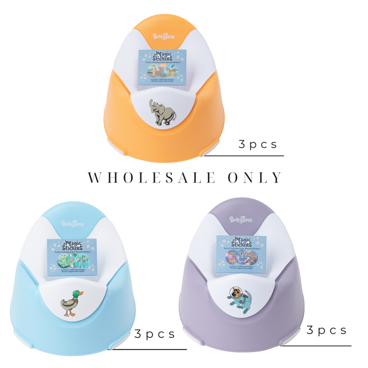6 Potty Seat & Magic Color Reveal Stickers - Wholesale