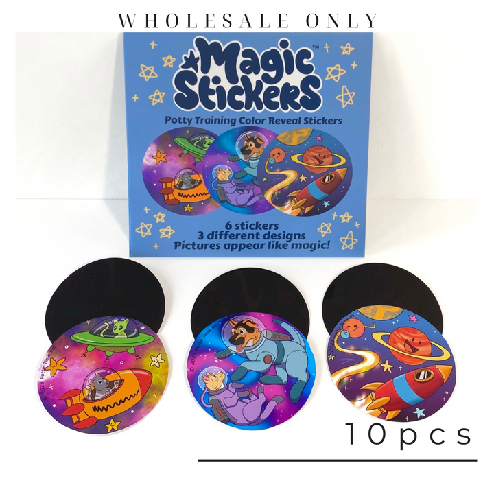 10 Potty Training Magic Color Reveal Stickers - Wholesale